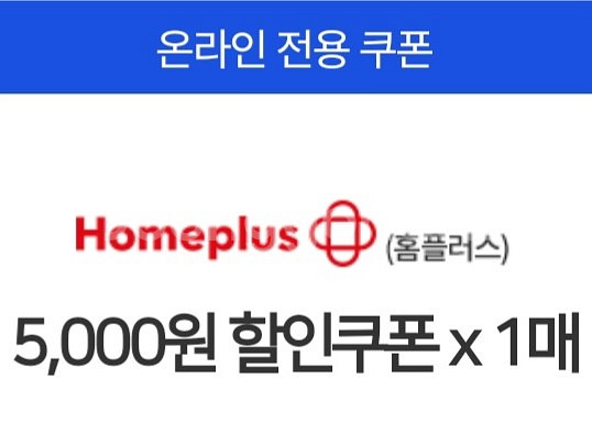 홈플러스 5천원 할인쿠폰 (온라인몰전용)--0
