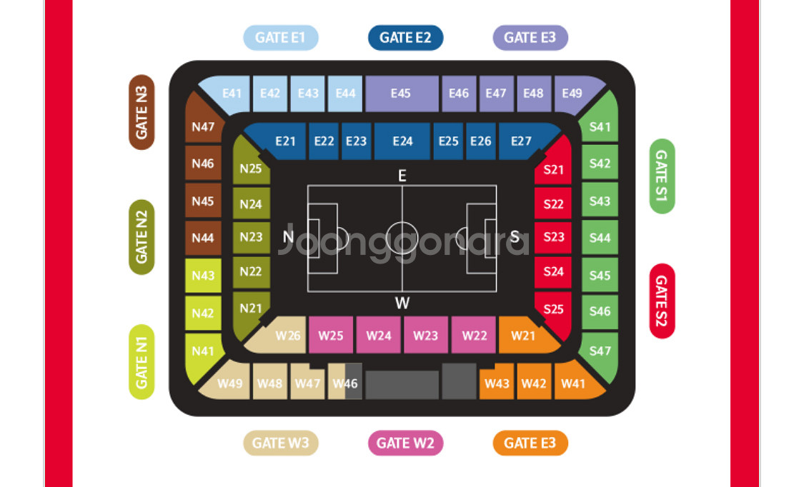 최저가)11월 14일 월드컵 평가전 대한민국vs 볼리비아 3등석 4연석 판매합니다--1