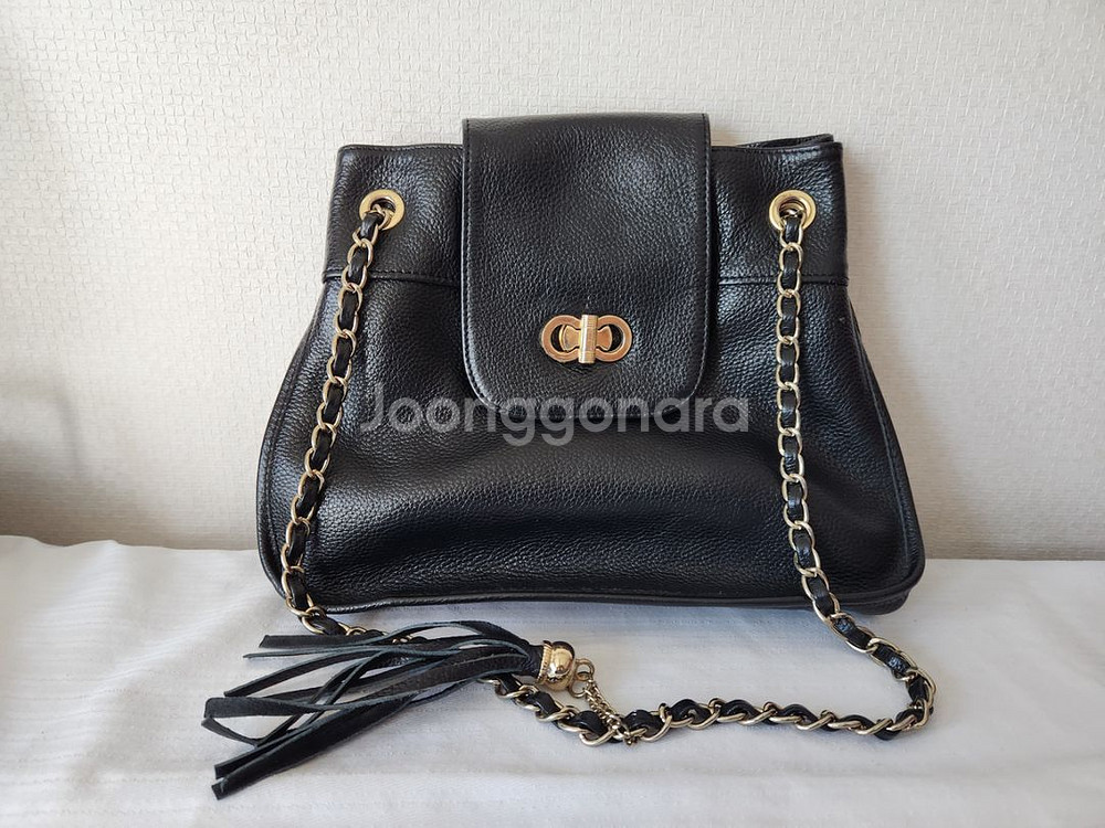 여자 소가죽가방 블랙 체인백--0