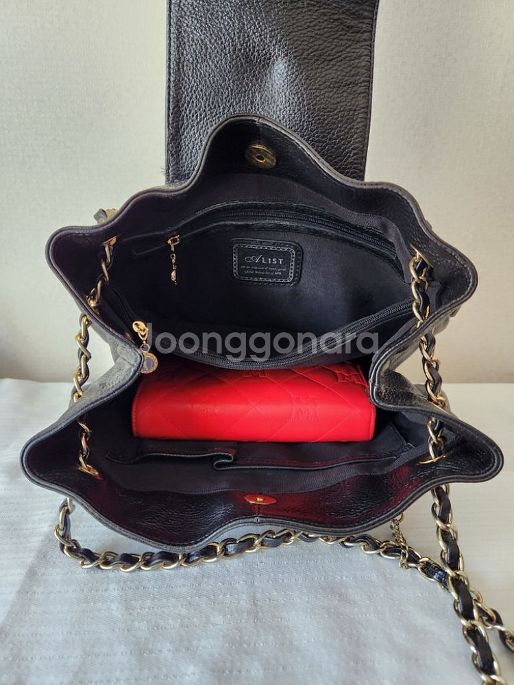 여자 소가죽가방 블랙 체인백--5