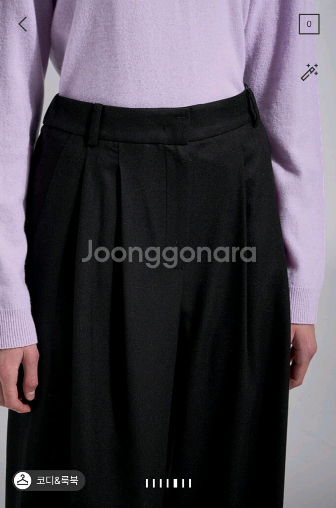 새상품 한섬 시스템 캐시미어 와이드 팬츠 블랙 55/랑방 타임 더캐시미어 마인--1