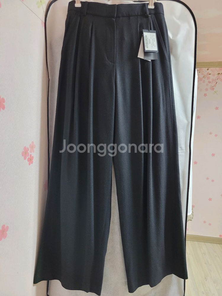 새상품 한섬 시스템 캐시미어 와이드 팬츠 블랙 55/랑방 타임 더캐시미어 마인--3