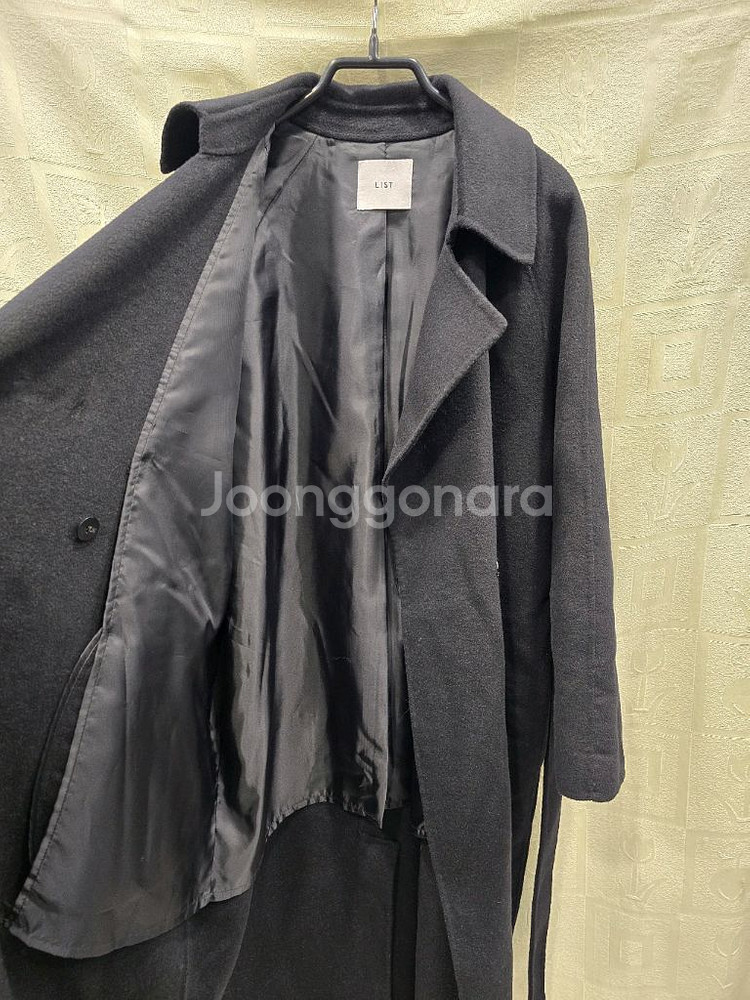 리스트 LIST 핸드메이드 캐시미어 울 롱코트 55~66--5