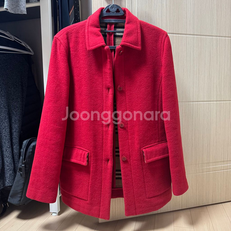 버버리 Burberry 레드 하프코트 반코트--0