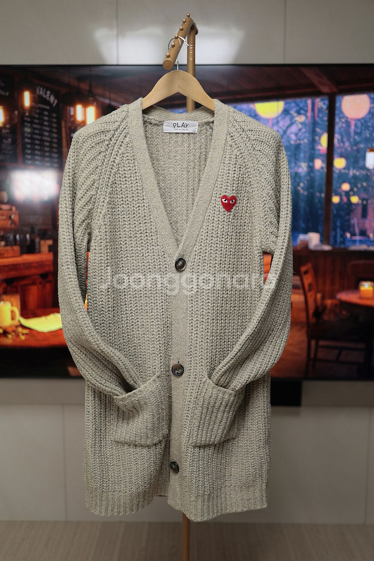 감성 한 스푼, 꼼데가르송 니트 롱가디건 L~XL--0