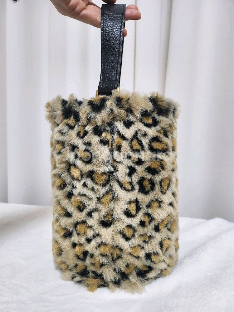 한섬 시스템 레오파드 버킷백 토트백--1