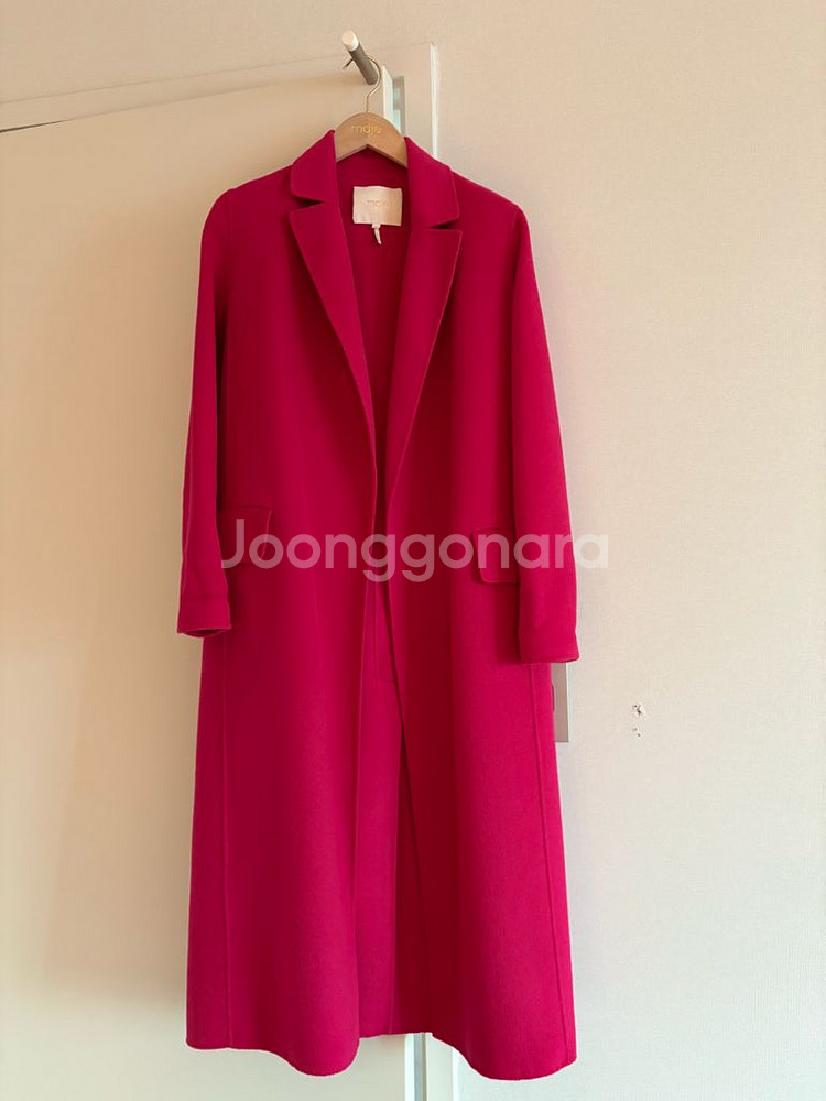 마쥬 롱 코트 핑크--4