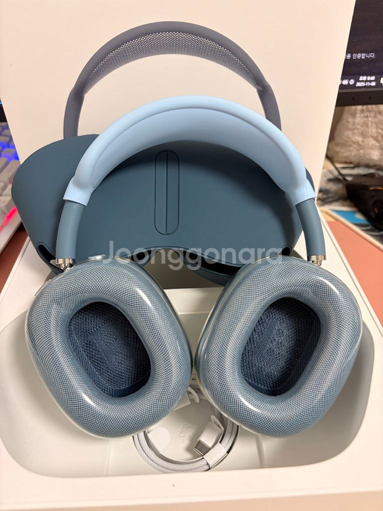 에어팟 맥스 c타입 블루 풀박스 보증남음--1