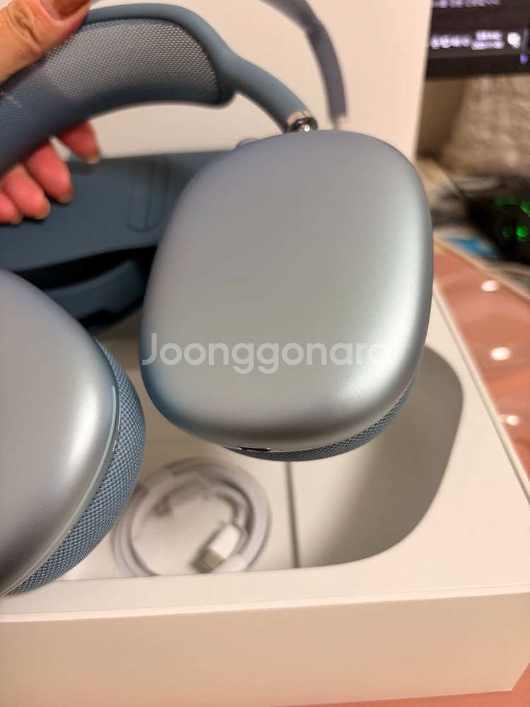 에어팟 맥스 c타입 블루 풀박스 보증남음--4