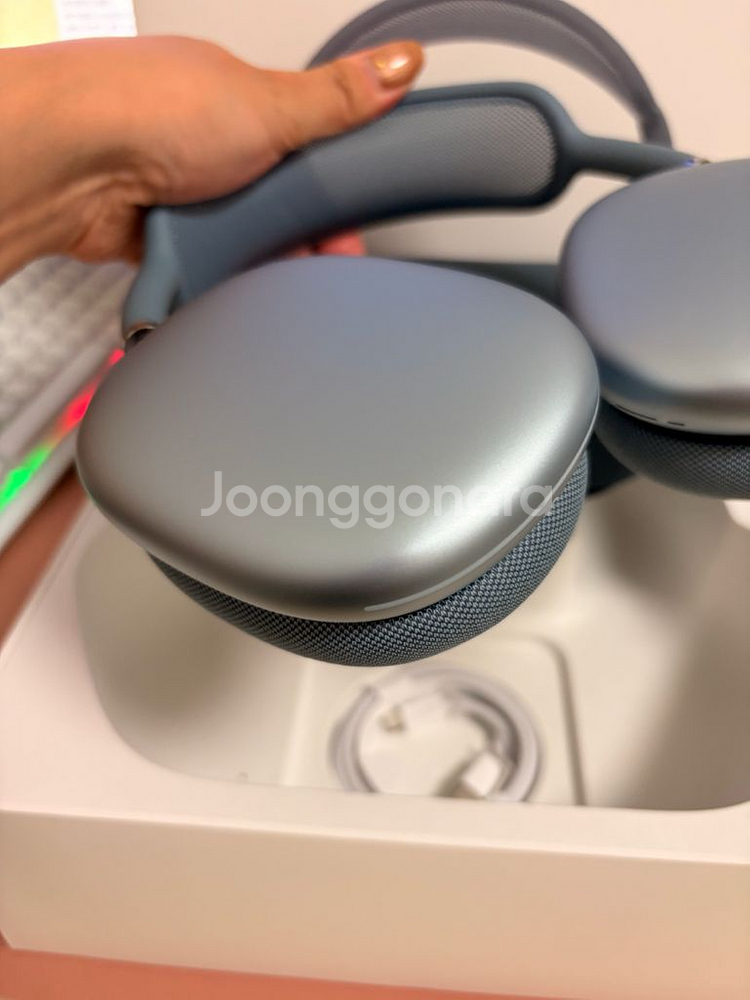 에어팟 맥스 c타입 블루 풀박스 보증남음--3