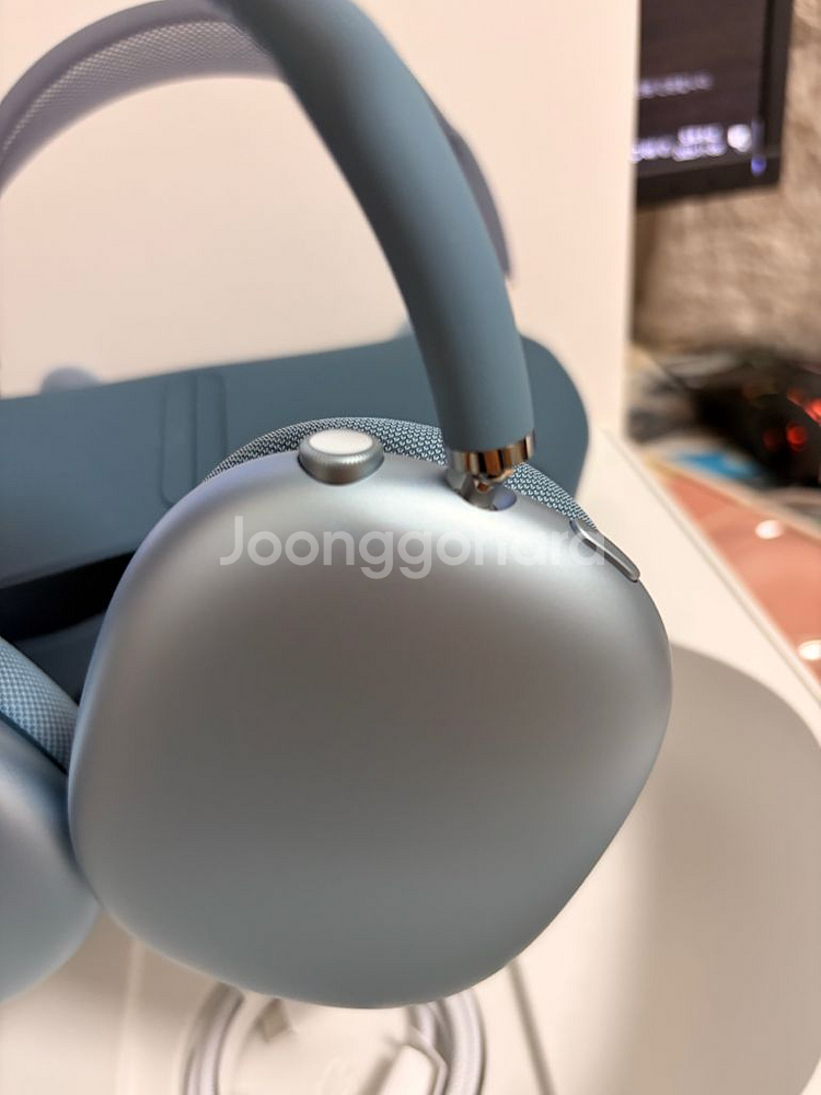 에어팟 맥스 c타입 블루 풀박스 보증남음--5