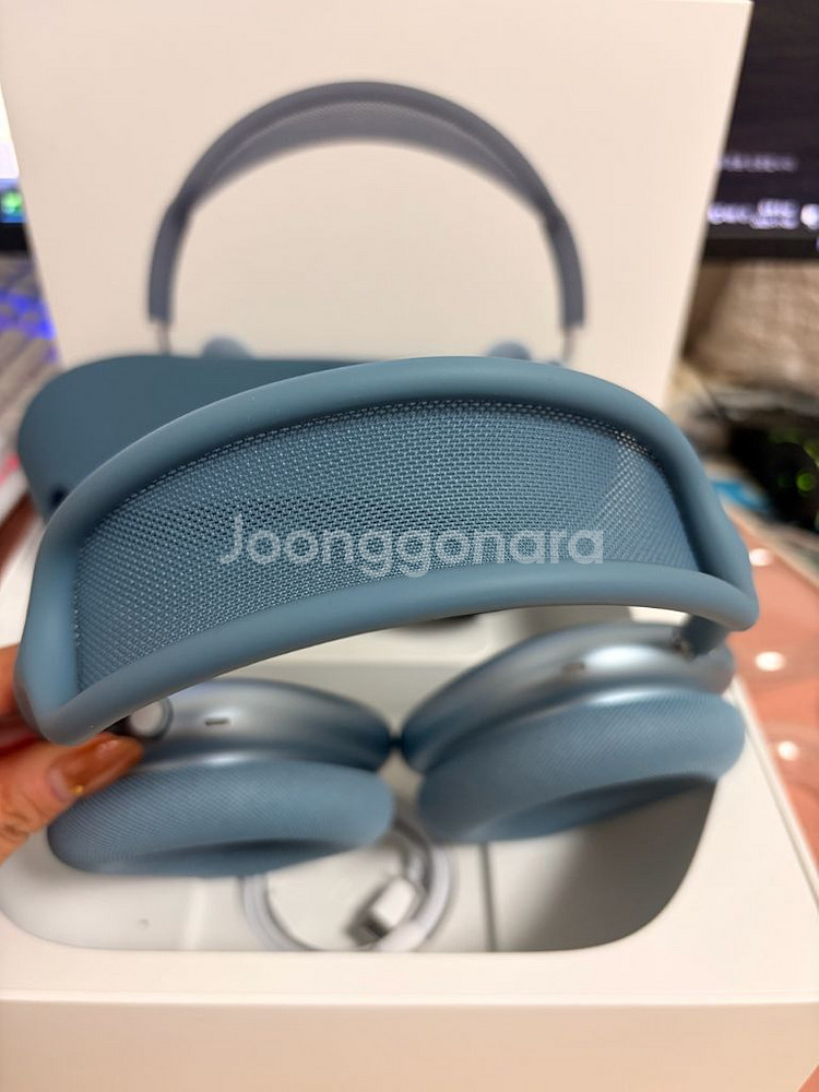 에어팟 맥스 c타입 블루 풀박스 보증남음--8