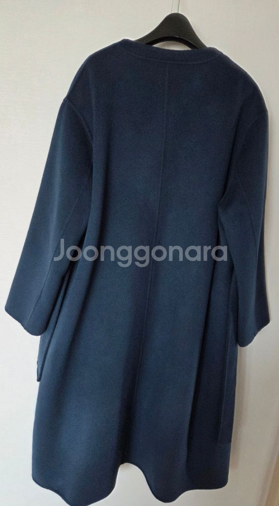 캐시미어 100% 노카라 네이비 롱코트 새상품--1