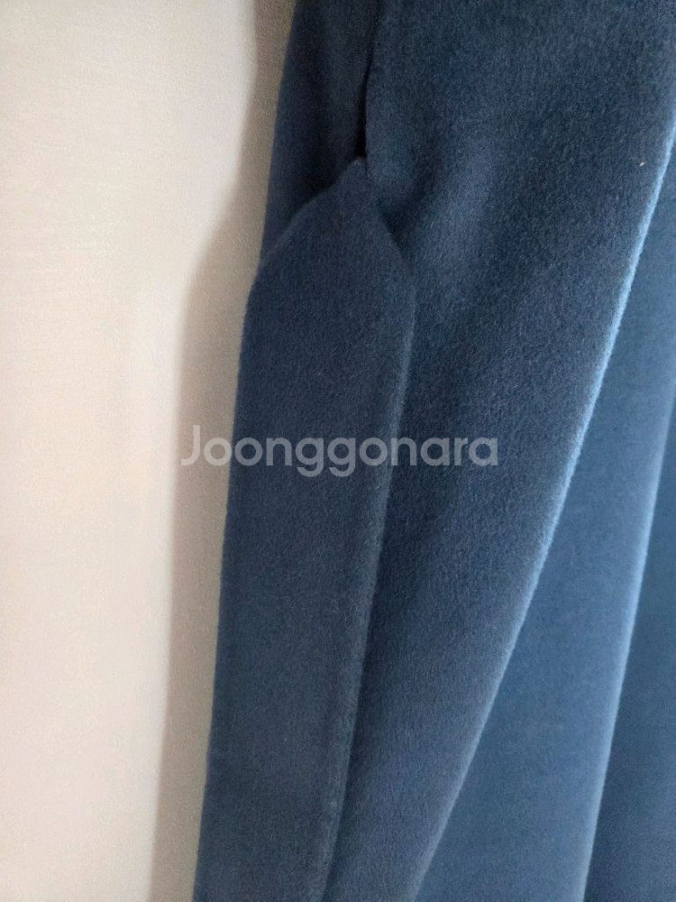 캐시미어 100% 노카라 네이비 롱코트 새상품--4