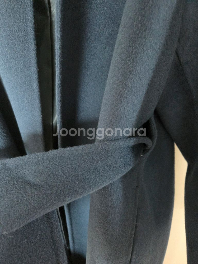 캐시미어 100% 노카라 네이비 롱코트 새상품--5