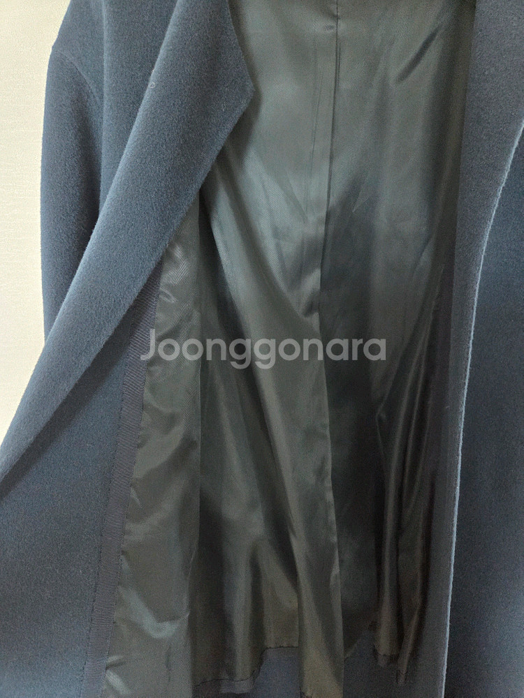 캐시미어 100% 노카라 네이비 롱코트 새상품--3