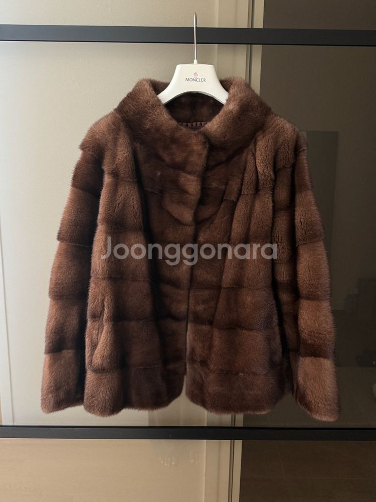 마호가니 호리젠탈 밍크코트--0