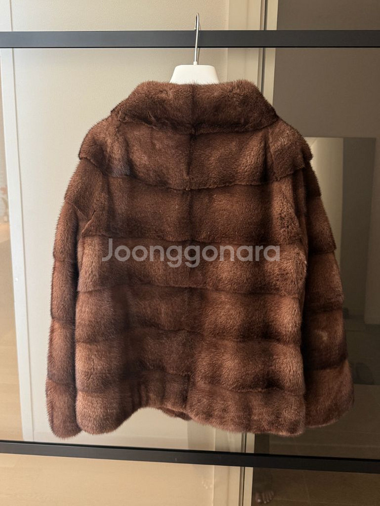 마호가니 호리젠탈 밍크코트--4