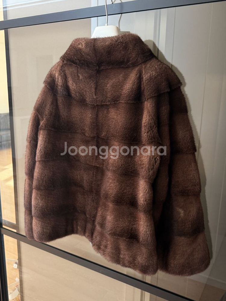 마호가니 호리젠탈 밍크코트--3