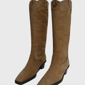 (새상품 최종가격 250사이즈) 도우 DOUGH 모던웨스턴부츠 브라운 여성 천연소가죽 롱부츠