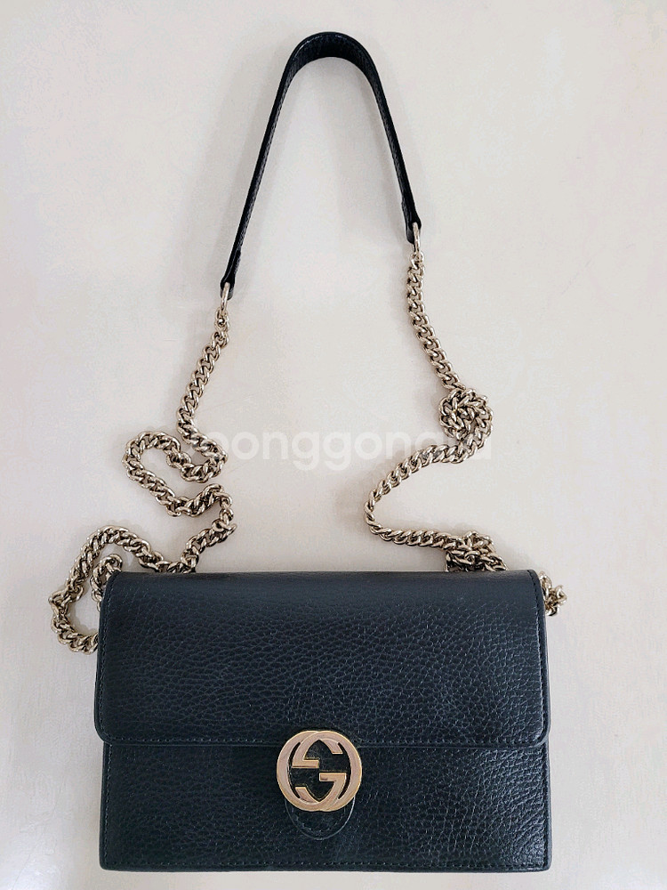 구찌 인터로킹 미니 체인 크로스백--1