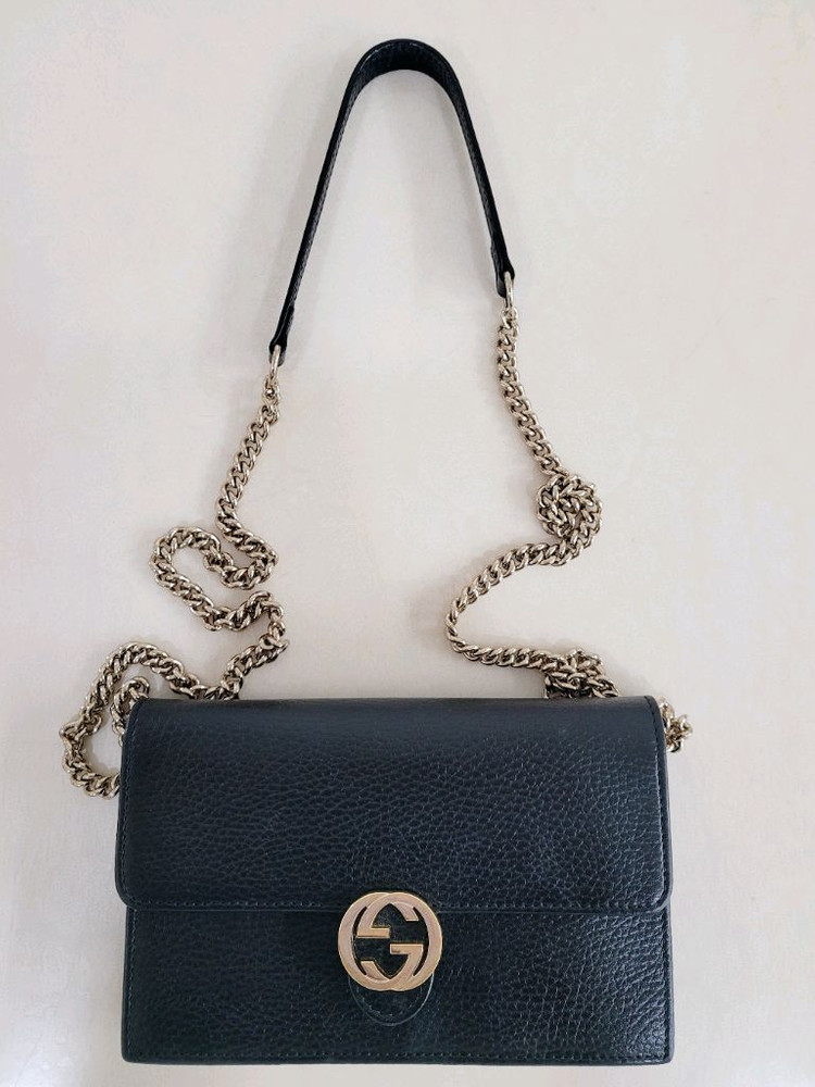 구찌 인터로킹 미니 체인 크로스백--1