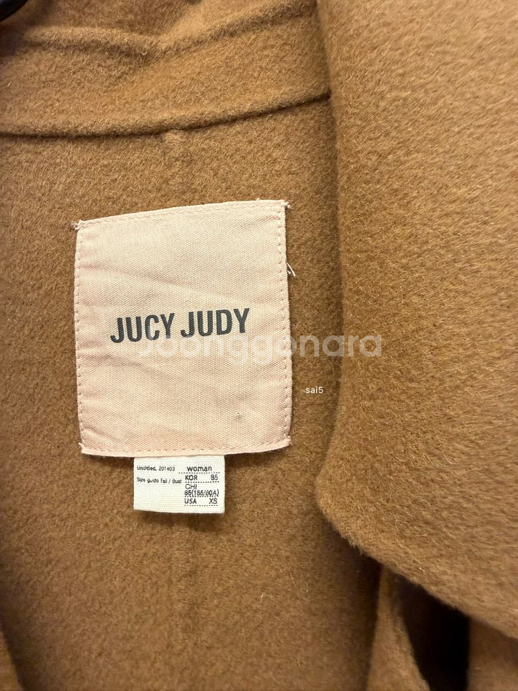 쥬시주디 울 캐시미어혼방 핸드메이드코트--2