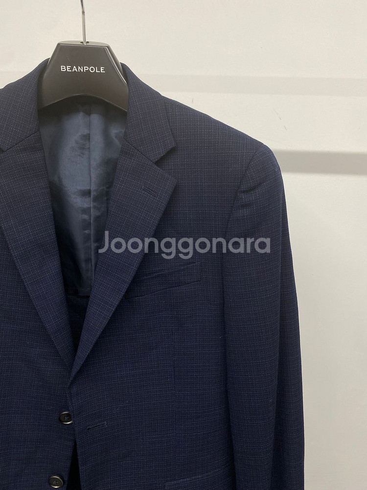 (95,30)남성용 지이크 파렌하이트 잔체크 네이비 수트 셋업 정장 세트--2