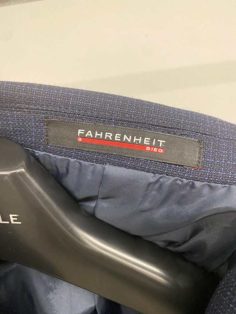 (95,30)남성용 지이크 파렌하이트 잔체크 네이비 수트 셋업 정장 세트 이미지