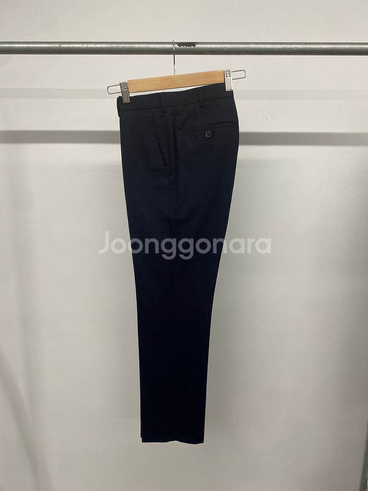 (95,30)남성용 지이크 파렌하이트 잔체크 네이비 수트 셋업 정장 세트--6