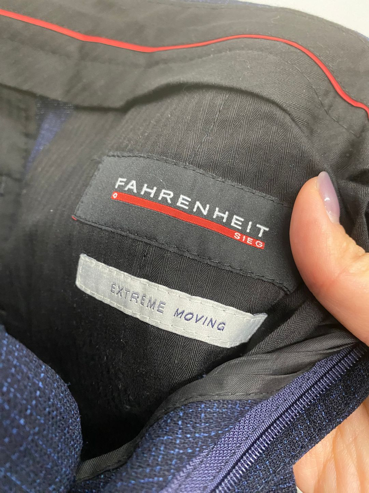 (95,30)남성용 지이크 파렌하이트 잔체크 네이비 수트 셋업 정장 세트 이미지