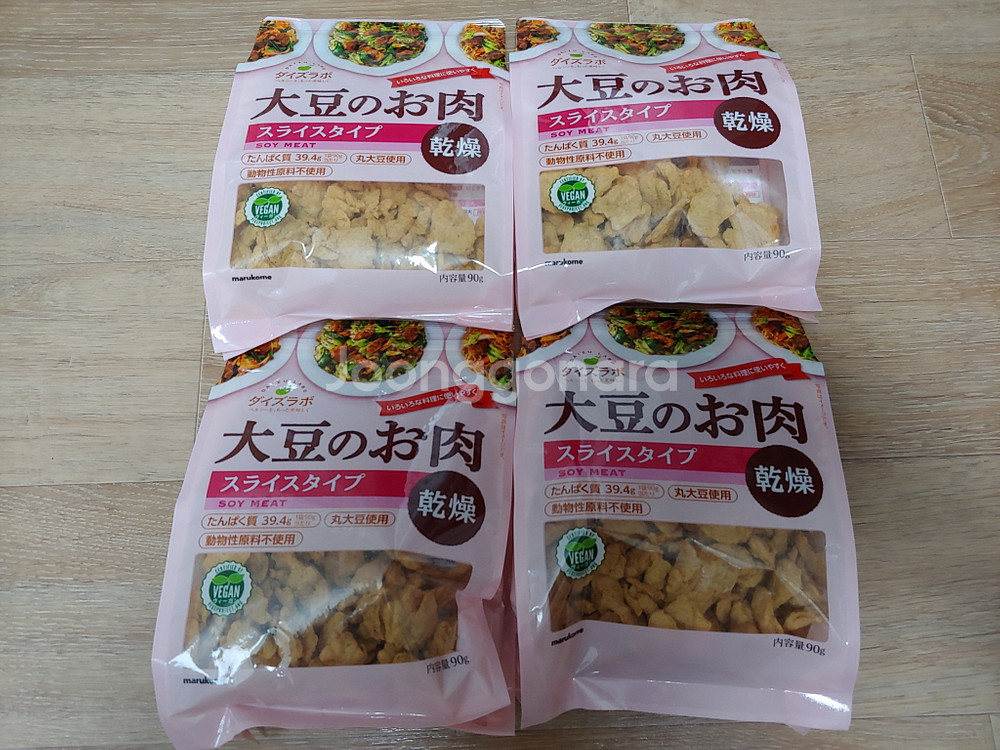 마루코메 건조형 콩고기 슬라이스 90g 4봉 미개봉 새제품 비건 식물성 단백질 대체육 다이어트--0