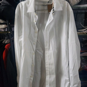 1회착 버버리 앰블럼 체크셔츠 XL 모노그램셔츠