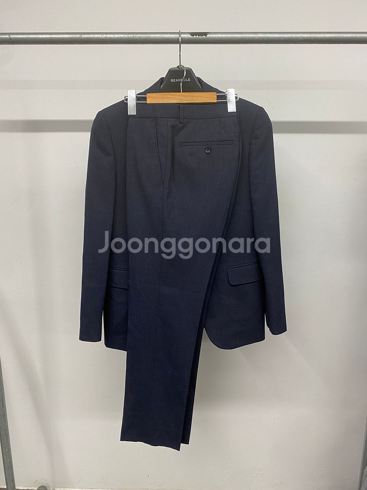 (95,30)남성용 지이크 파렌하이트 잔체크 네이비 수트 셋업 정장 세트--0