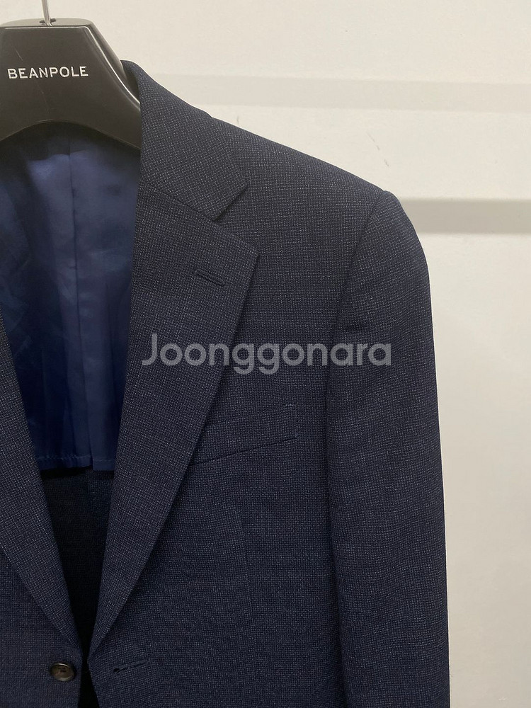 (95,30)남성용 지이크 파렌하이트 잔체크 네이비 수트 셋업 정장 세트--2