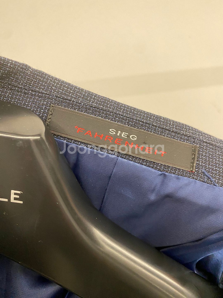 (95,30)남성용 지이크 파렌하이트 잔체크 네이비 수트 셋업 정장 세트--3