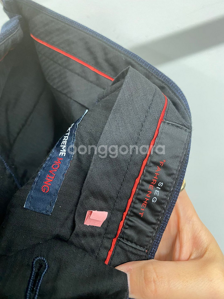 (95,30)남성용 지이크 파렌하이트 잔체크 네이비 수트 셋업 정장 세트--8