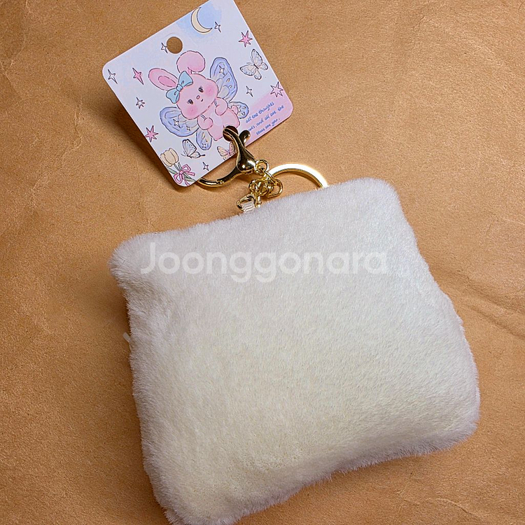 산리오 사각 동전지갑 인형키링. 새제품 마이멜로디(핑크), 폼폼푸린(노랑), 포챠코(크림) 3개.--3