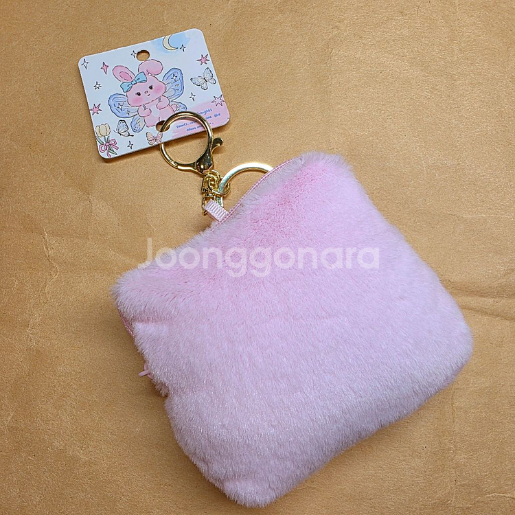 산리오 사각 동전지갑 인형키링. 새제품 마이멜로디(핑크), 폼폼푸린(노랑), 포챠코(크림) 3개.--6