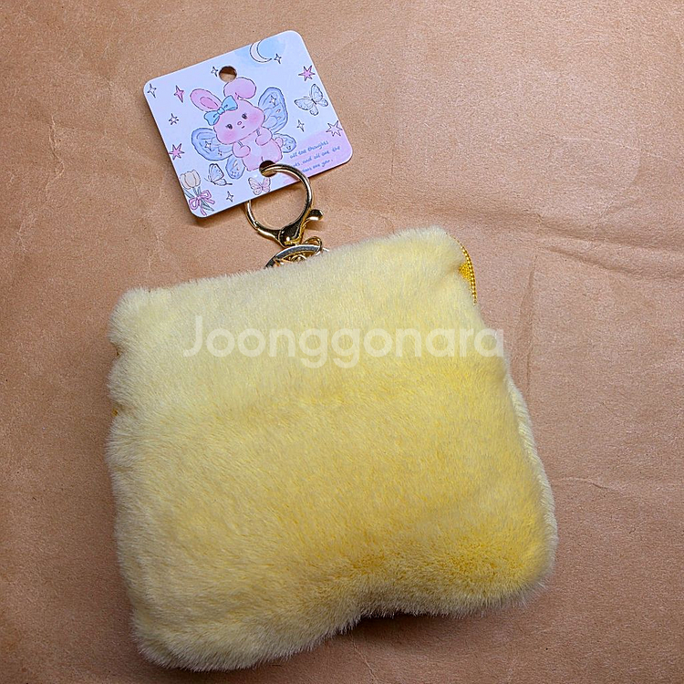 산리오 사각 동전지갑 인형키링. 새제품 마이멜로디(핑크), 폼폼푸린(노랑), 포챠코(크림) 3개.--9