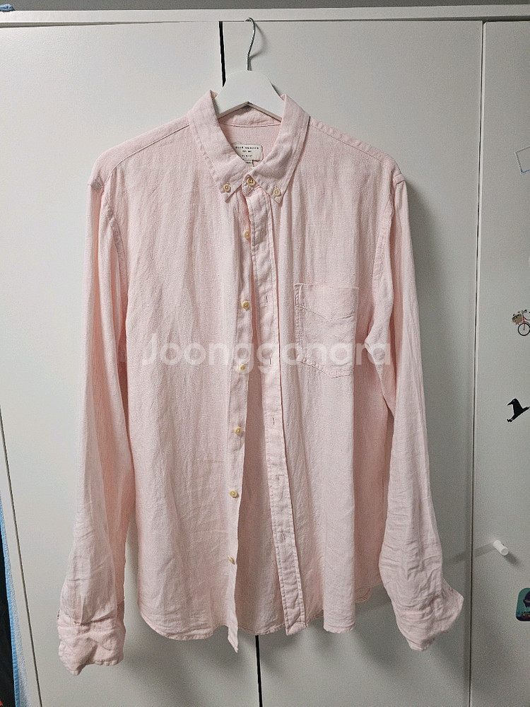 클럽 모나코 핑크 린넨 셔츠 L--0