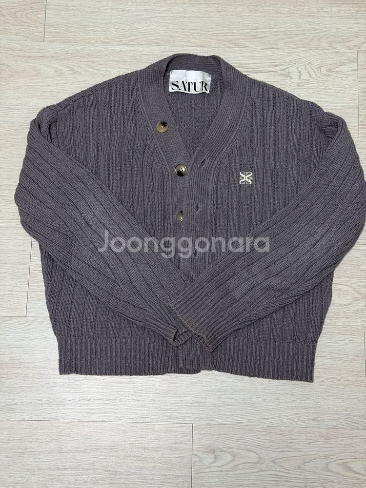 세터 파로 오버 사이즈 버클 가디건 M 차콜 그레이--0