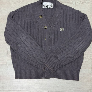 세터 파로 오버 사이즈 버클 가디건 M 차콜 그레이