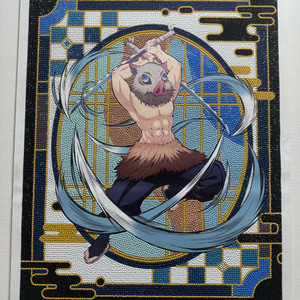 귀칼 이노스케 행잉 보석십자수 완성품