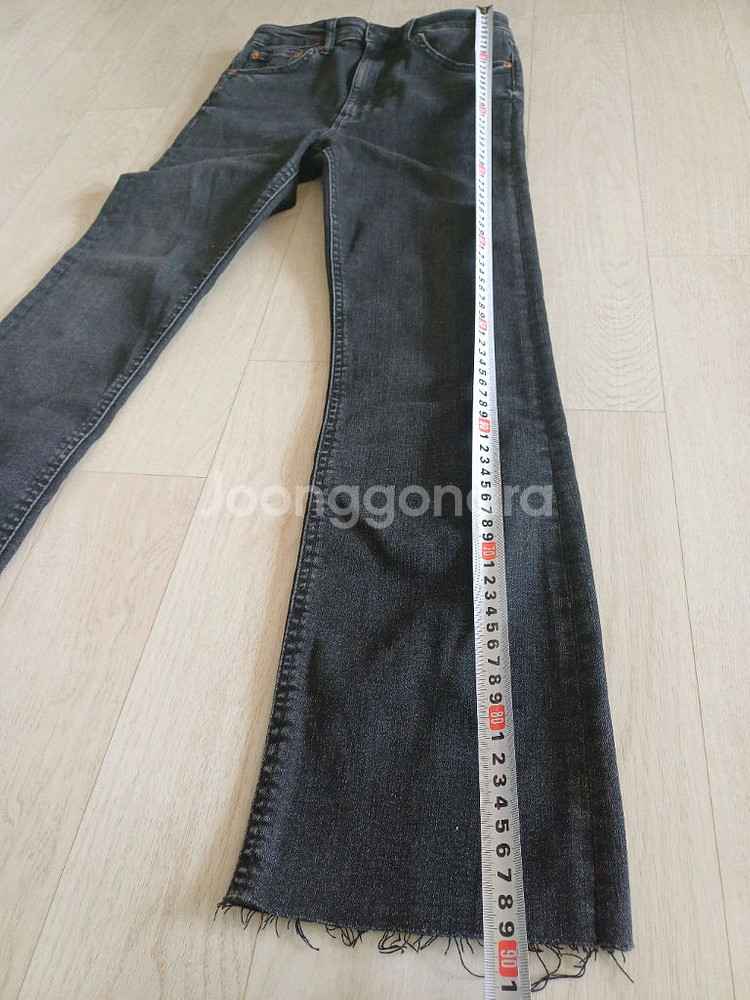 ZARA 블랙 데님 세미부츠컷 팬츠 EU36(24인치정도)--1