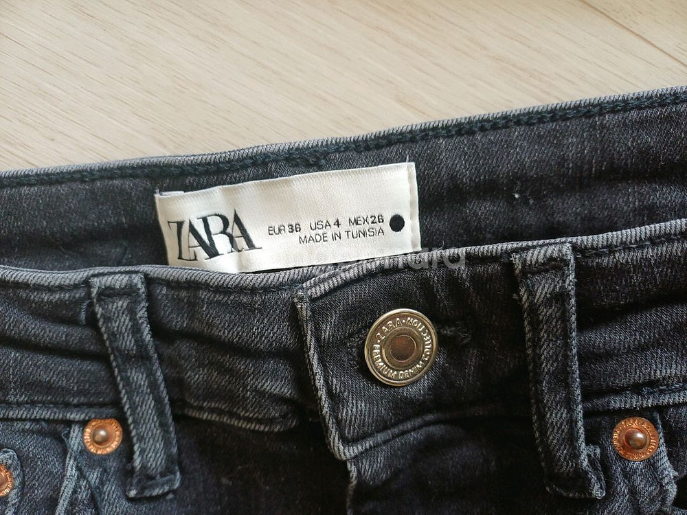 ZARA 블랙 데님 세미부츠컷 팬츠 EU36(24인치정도)--4