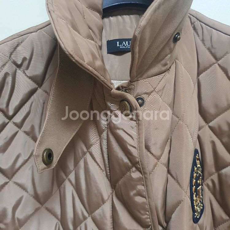 정품 랄프로렌 크레스트 패치 퀼팅 누빔 재킷 카멜 베이지--9