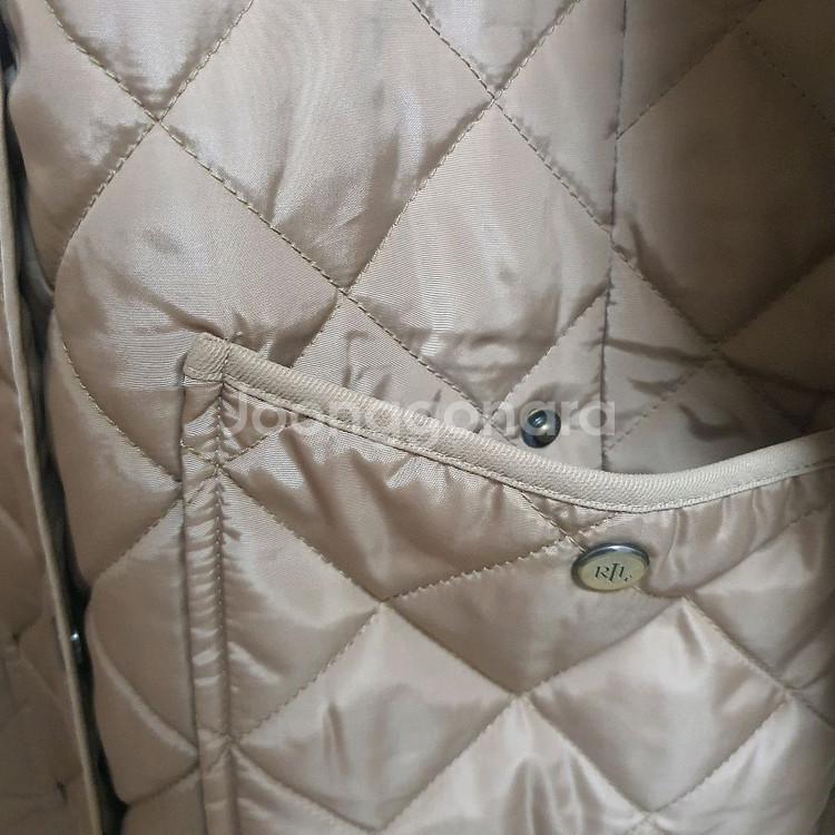 정품 랄프로렌 크레스트 패치 퀼팅 누빔 재킷 카멜 베이지--7