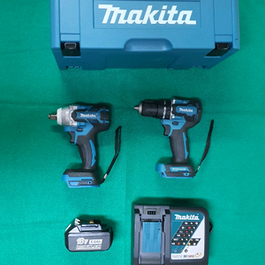 마끼다 18V 브러시리스 충전 드릴+ 임팩 렌치 풀세트 중형 공구함 포함
