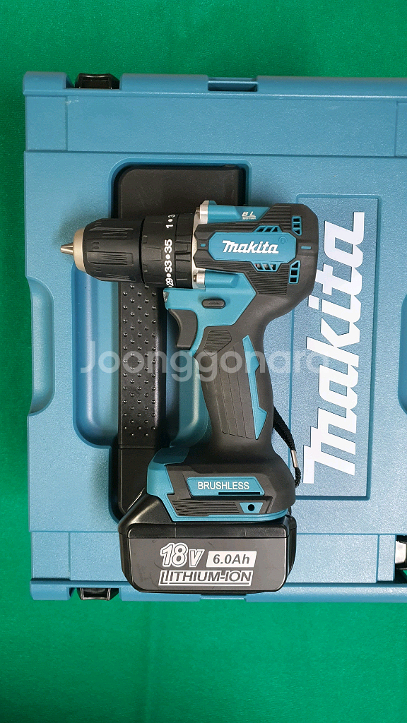 마끼다 18V 브러시리스 충전 드릴+ 임팩 렌치 풀세트 중형 공구함 포함--3